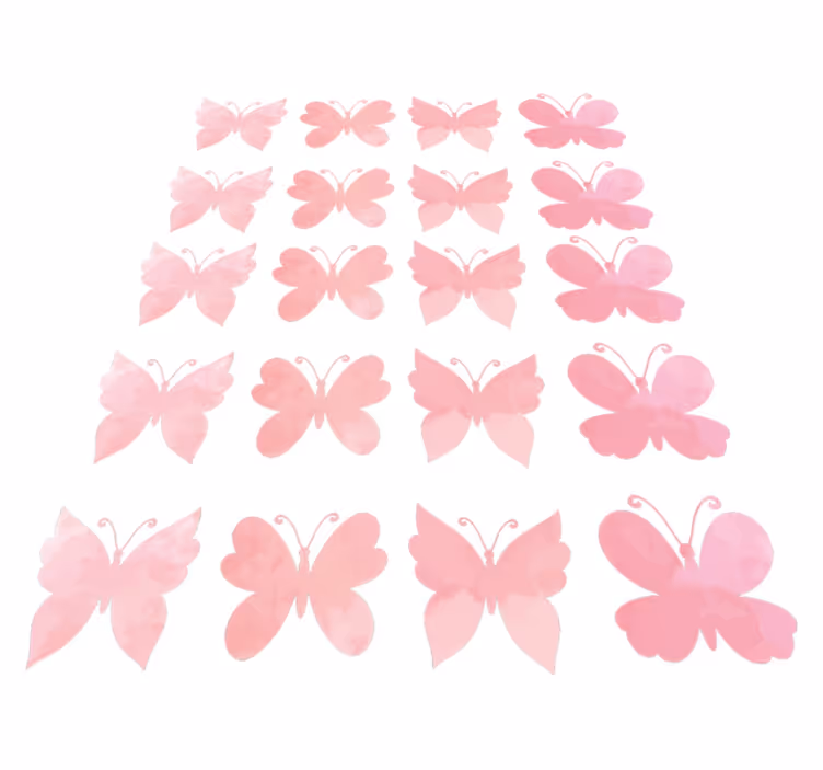 Tapete vinílico de animais com design de borboletas rosas - TenStickers