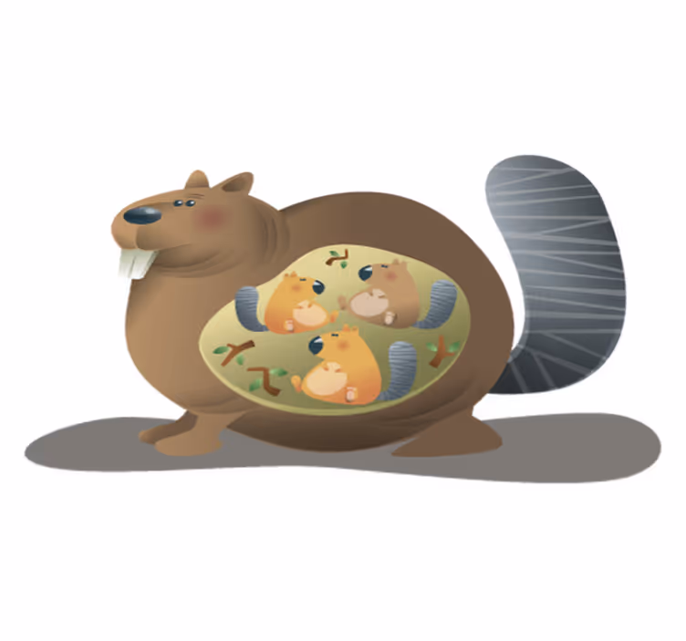 Tapete vinílico de animais mãe esquilo - TenStickers