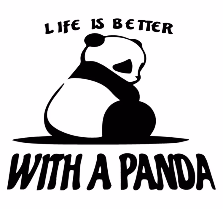 Tapete vinílico de animais citação ilustrativa de panda - TenStickers