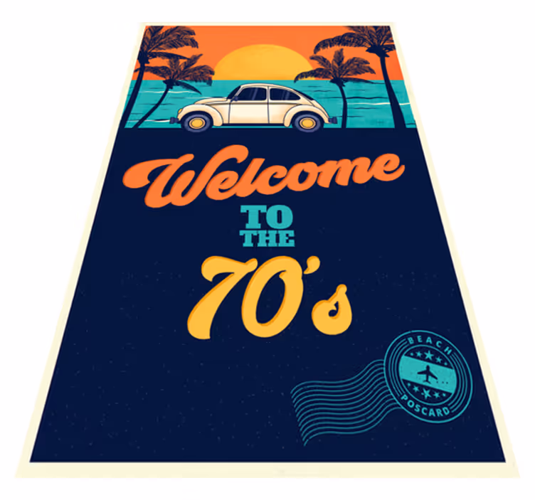 Tapete vinílico vintage bem-vindo aos anos 70 - TenStickers