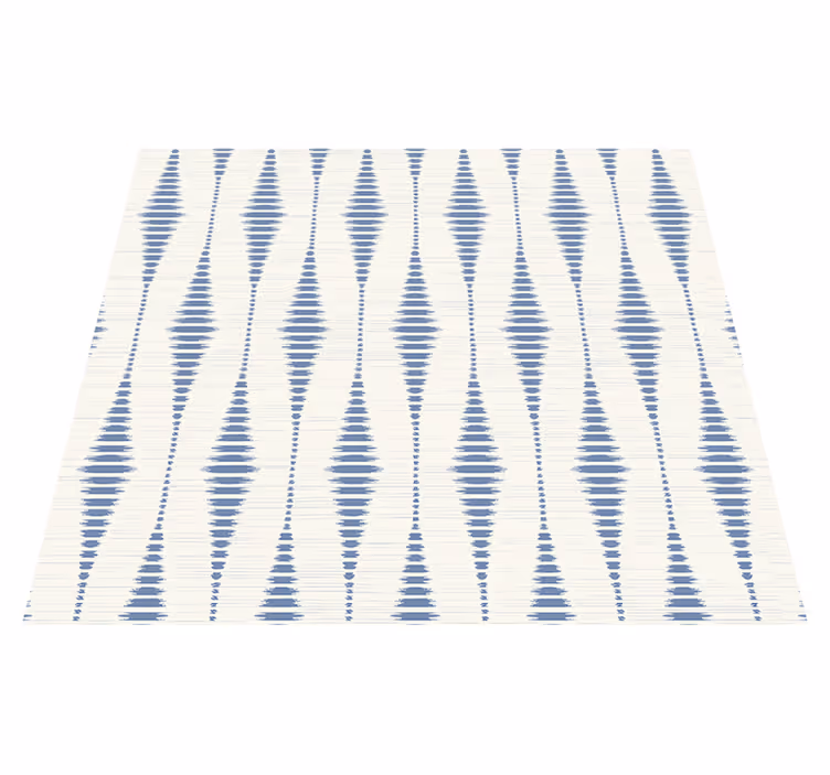 Tapete vinílico geométricas "rabaul ikat" azul e bege - TenStickers