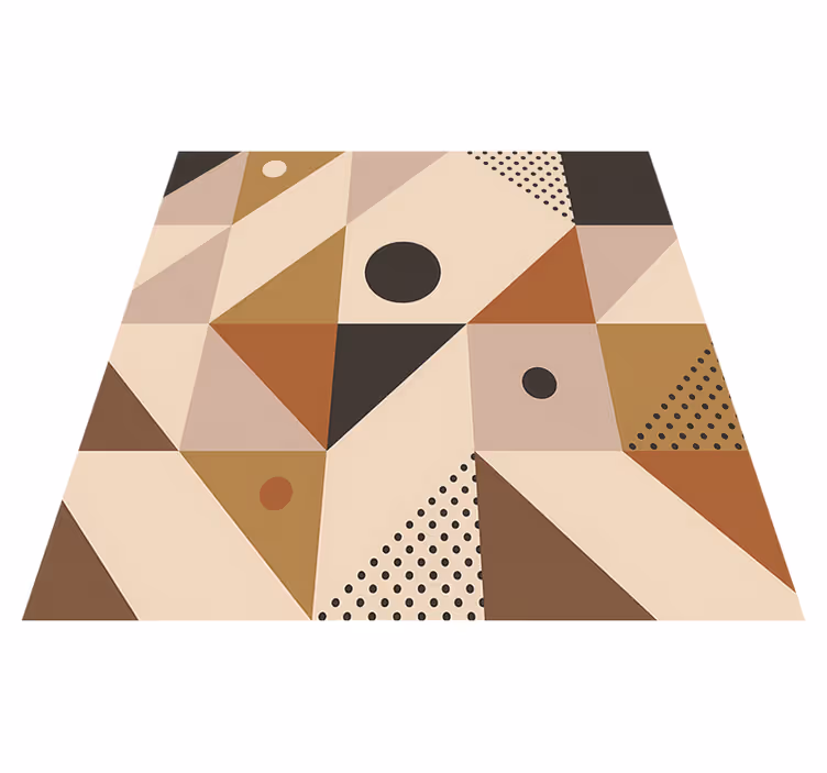 Tapete vinílico geométricas em patchwork marrom - TenStickers