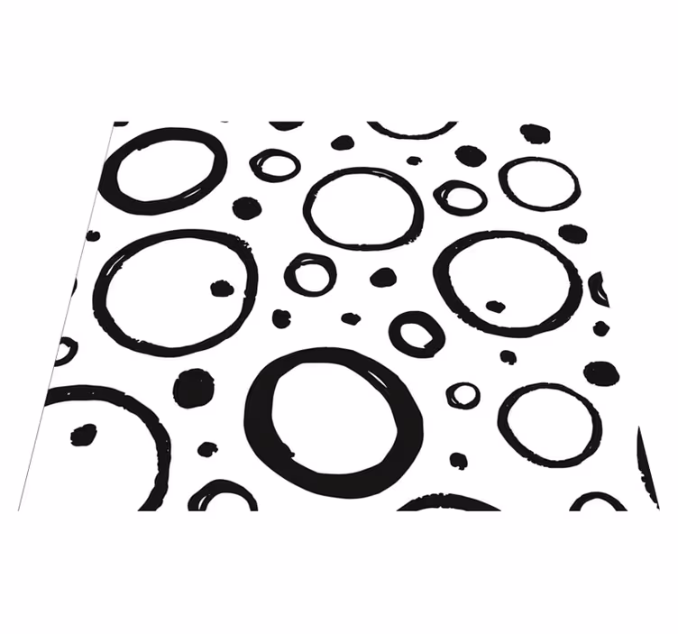 Tapete vinílico geométricas design circular preto e branco - TenStickers