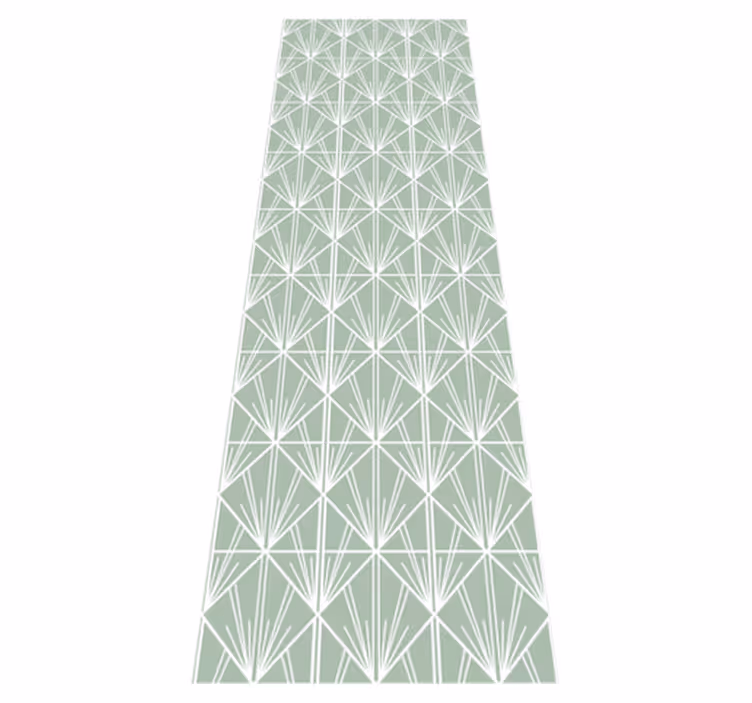 Tapete vinílico geométricas padrão moderno verde e branco - TenStickers