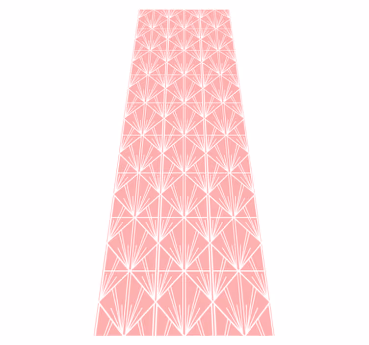 Tapete vinílico geométricas padrão decorativo rosa e branco - TenStickers