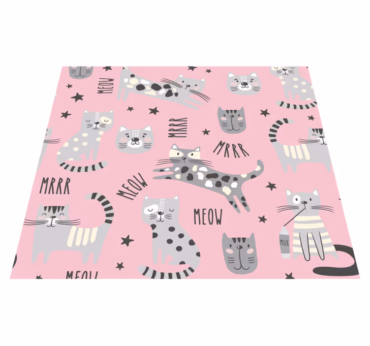 Tapete vinílico quarto gatos estilosos - TenStickers