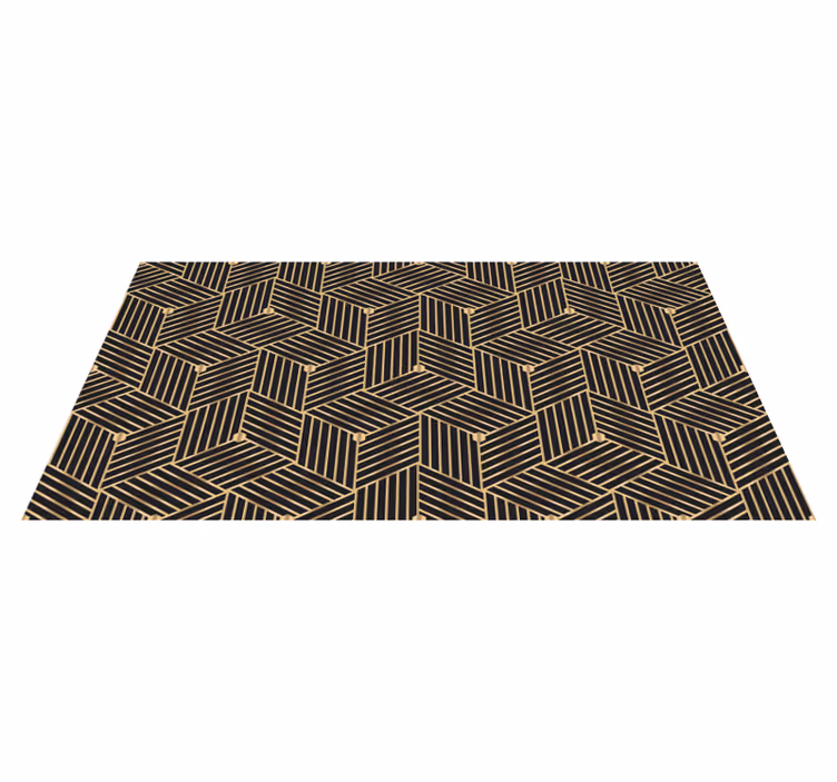Tapete vinílico geométricas padrão decorativo dourado - TenStickers