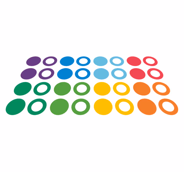 Tapete vinílico geométricas círculos coloridos arco-Íris - TenStickers