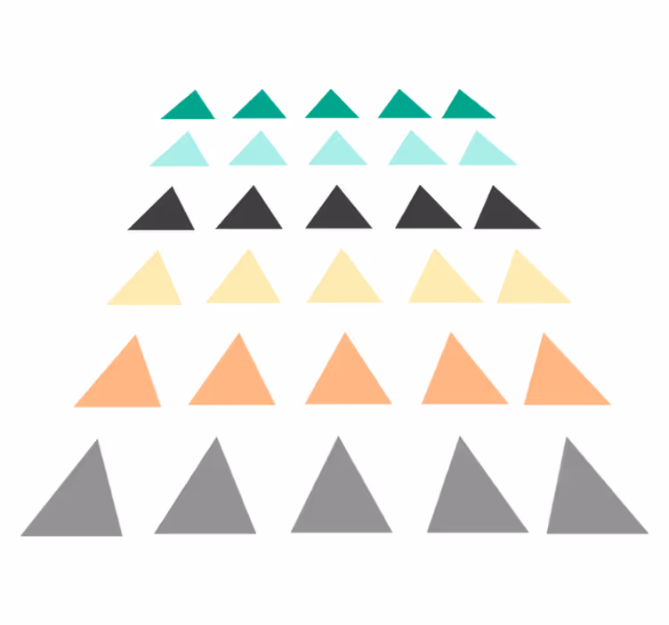 Tapete vinílico geométricas pack com 30 triângulos pequenos - TenStickers