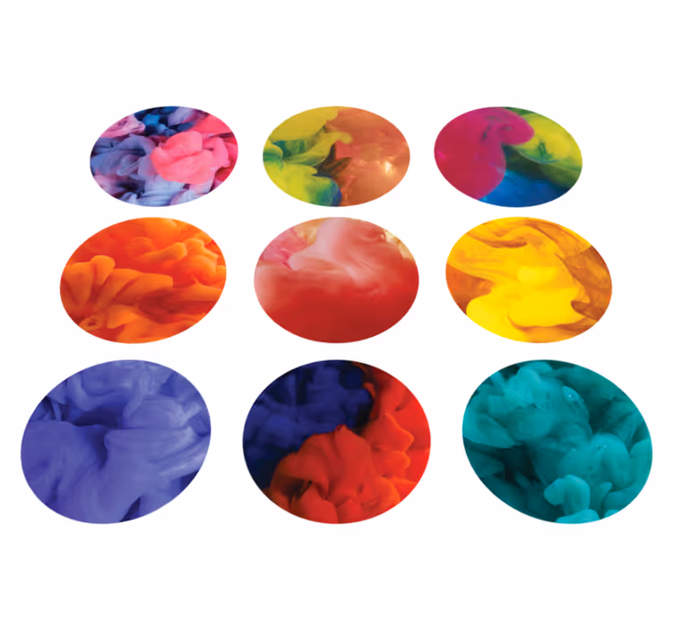 Tapete vinílico geométricas e adesivos coloridos - TenStickers