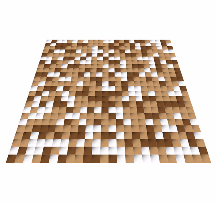 Tapete vinílico geométricas quadrados marrons - TenStickers