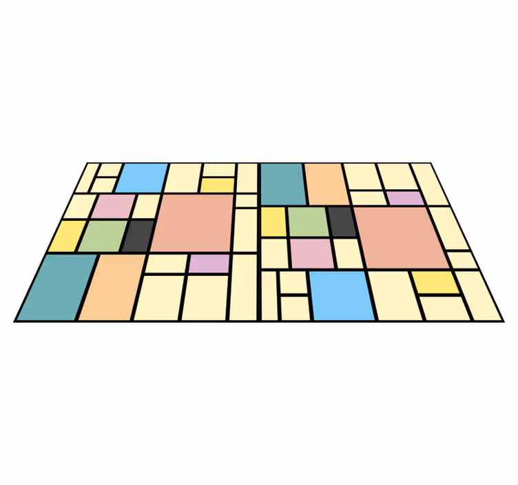 Tapete vinílico geométricas em blocos de cor - TenStickers