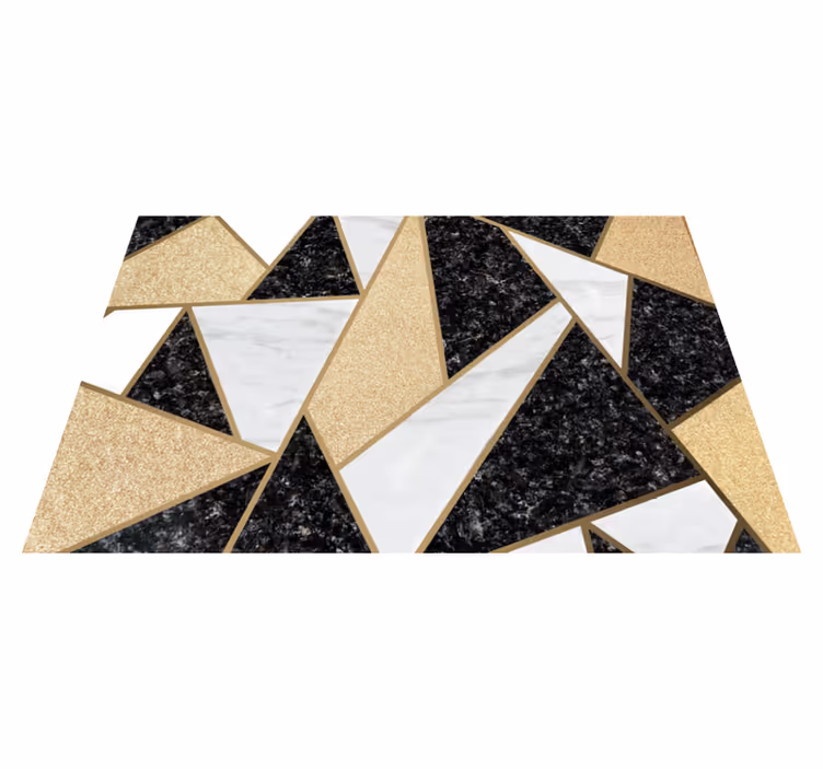 Tapete vinílico geométricas azulejos preto e branco - TenStickers