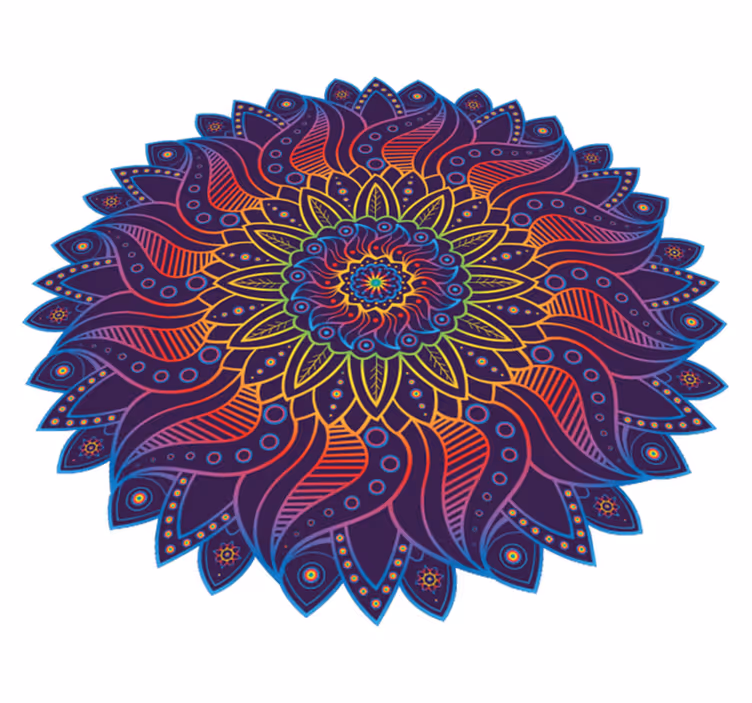 Tapete vinílico geométricas mandala arco-íris - TenStickers