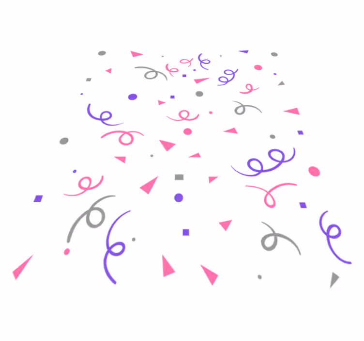 Tapete vinílico geométricas confete cinza, rosa e roxo - TenStickers