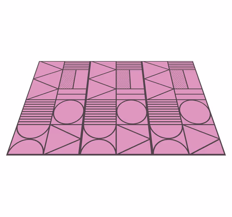 Tapete vinílico geométricas em bloco de cores rosa e cinza - TenStickers