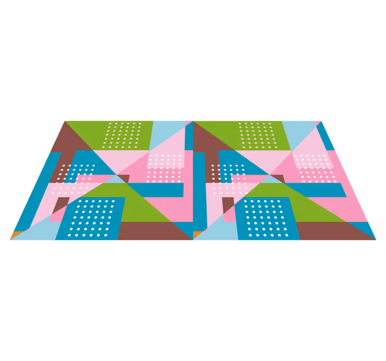 Tapete vinílico geométricas padrão pastel - TenStickers