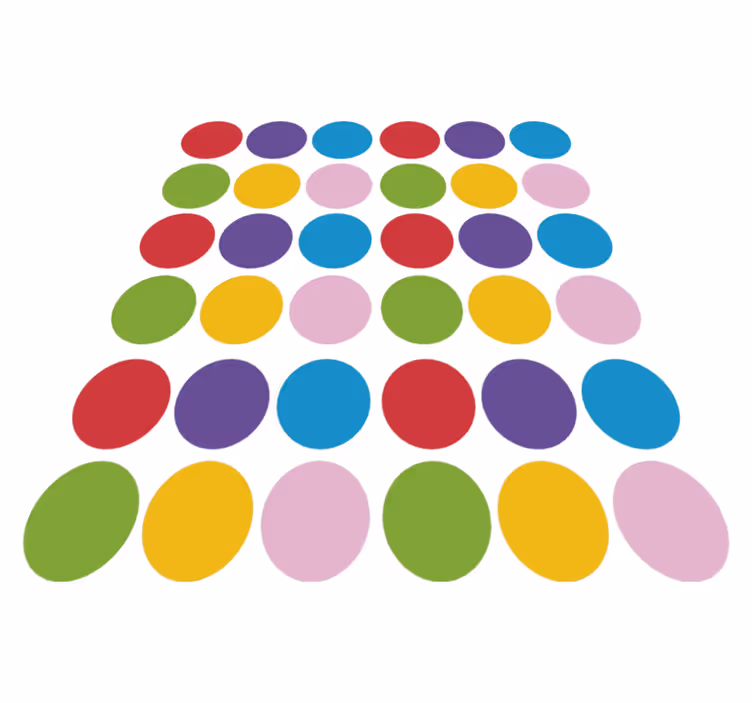 Tapete vinílico geométricas padrão de círculos coloridos - TenStickers