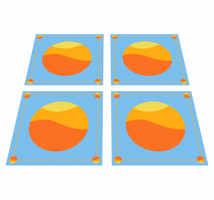 Tapete vinílico geométricas círculos geométricos coloridos - TenStickers