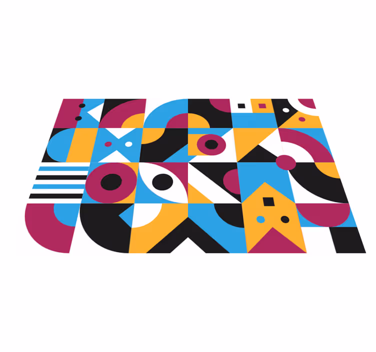 Tapete vinílico geométricas elementos abstratos vivos - TenStickers