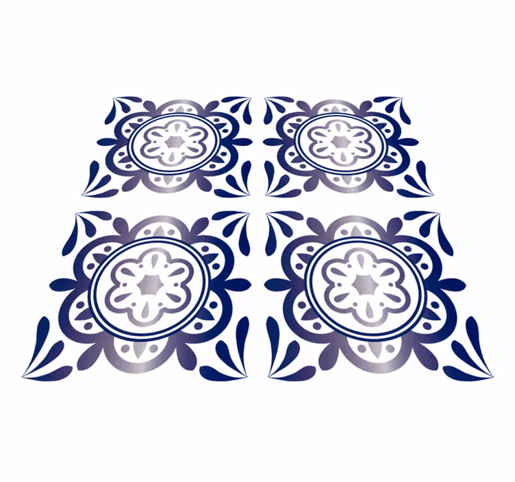 Tapete vinílico cozinha azulejo antigo azul - TenStickers