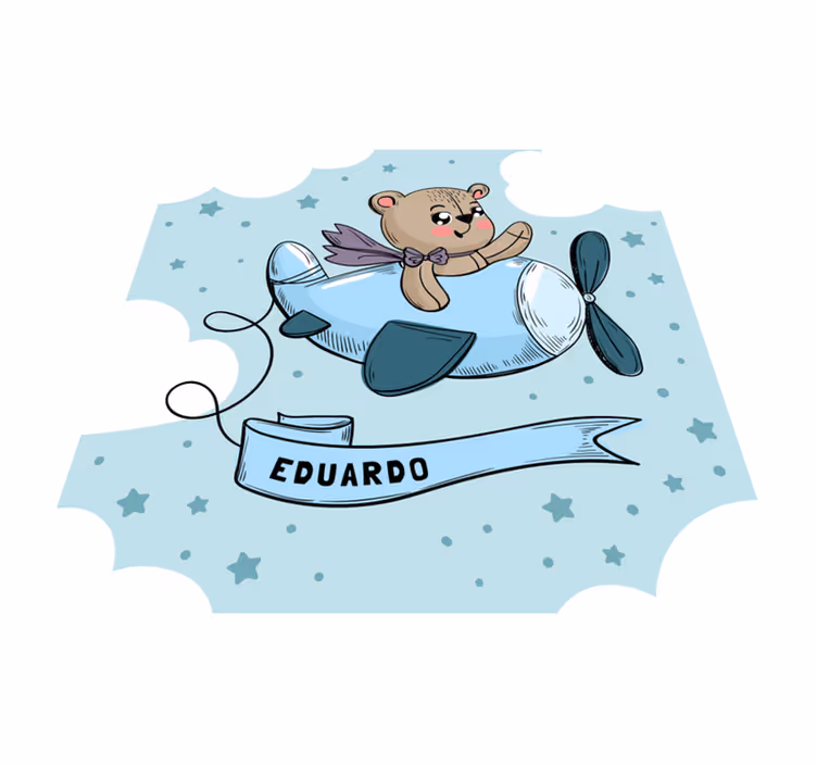 Tapete de vinil personalizado para crianças Urso a voar - TenStickers