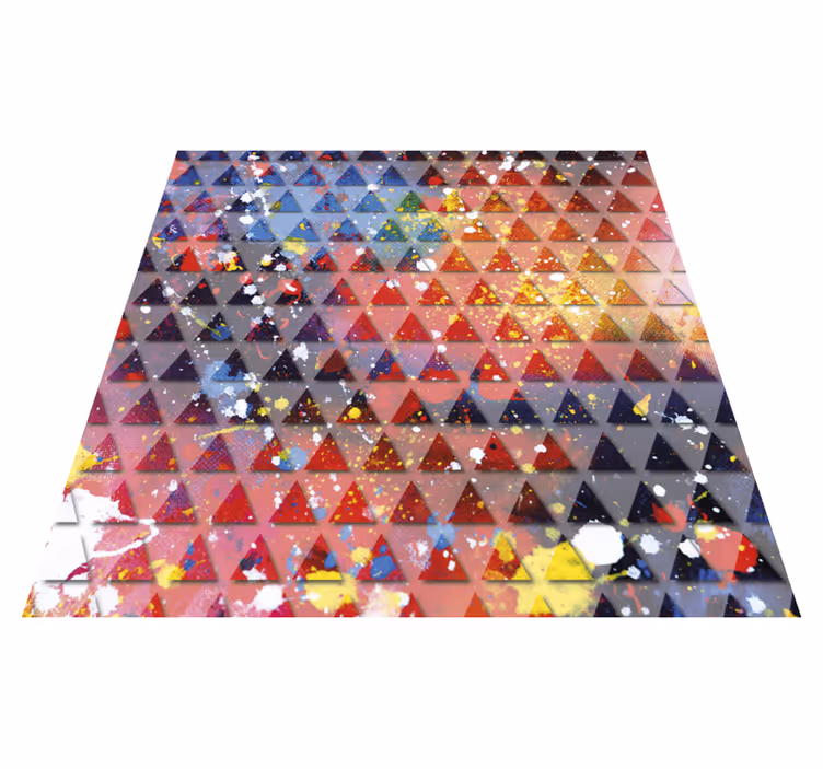 Tapete de vinil de triângulos Manchas de tinta - TenStickers