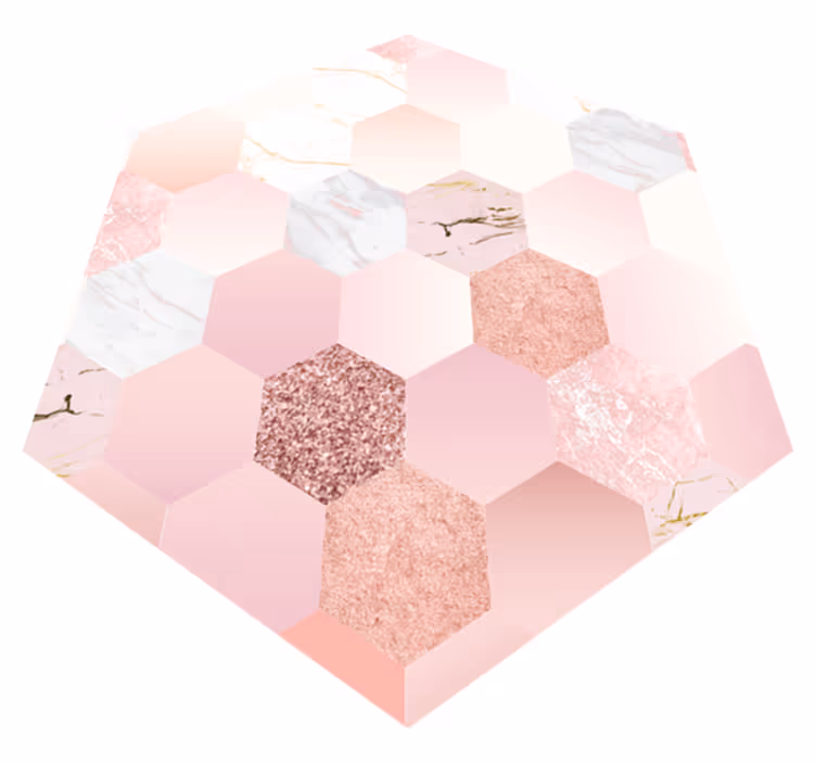 Tapete em vinil hexagonal rosa - TenStickers