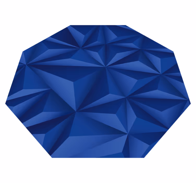Tapete de vinil moderno azul octogonal com triângulos - TenStickers