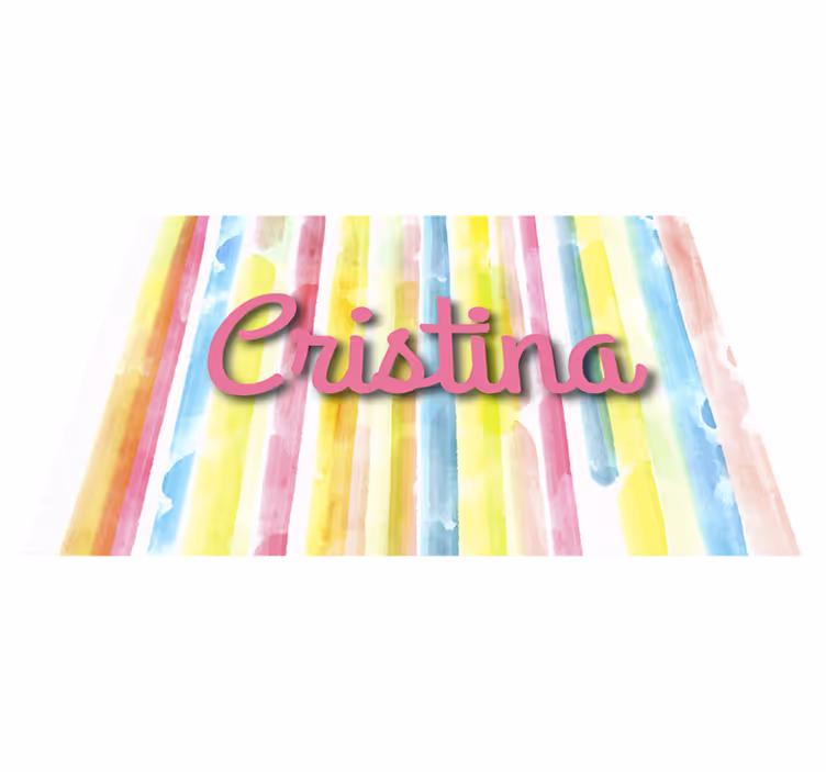 Tapete de vinil de riscas aquarela com nome - TenStickers