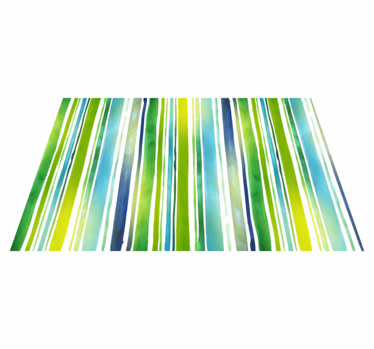 Tapete de vinil de riscas verdes em aquarela - TenStickers