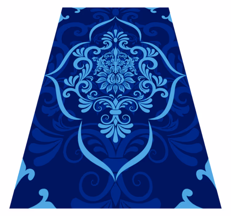 Tapetes de vinil vintage de mandala azul retangular - TenStickers