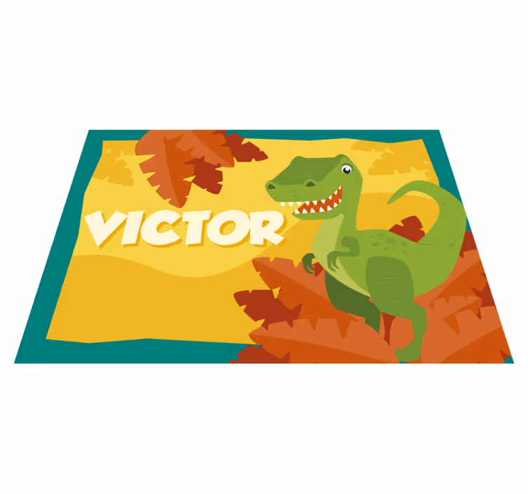 Tapete de vinil de dinossauro com nome - TenStickers