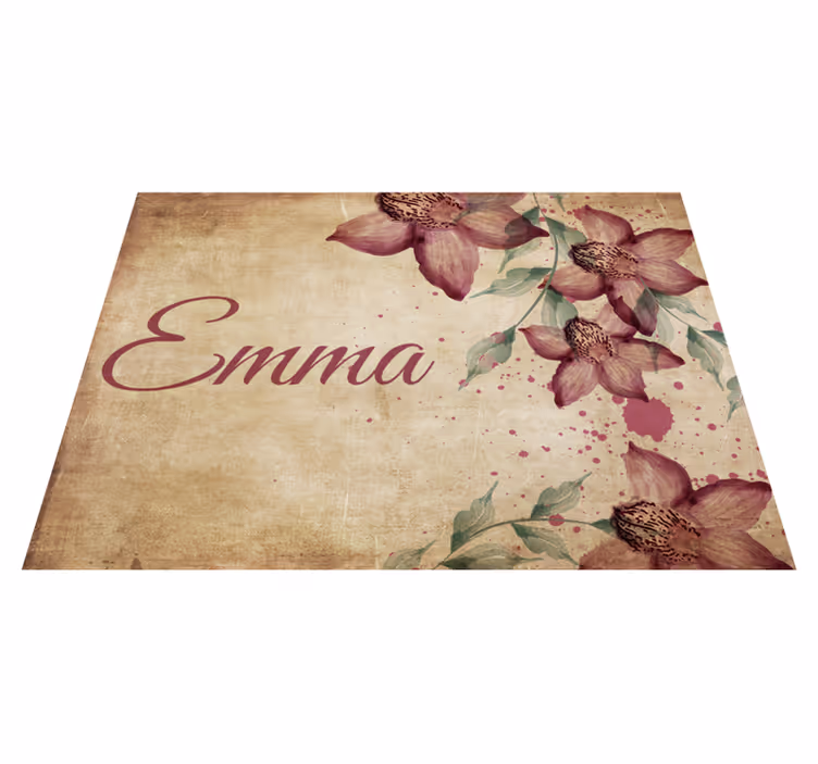 Tapete de vinil floral vintage Orquídeas com nome - TenStickers