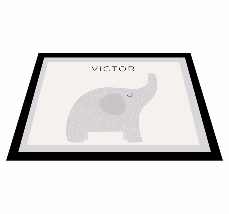Tapete de vinil personalizável elefante infantil - TenStickers