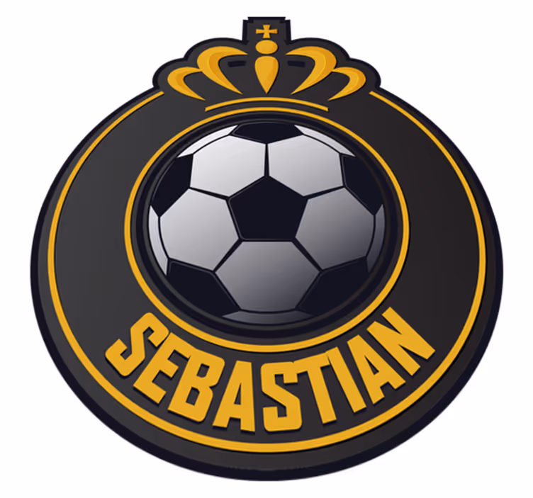 Tapete de vinil de bola de futebol personalizada com nome - TenStickers