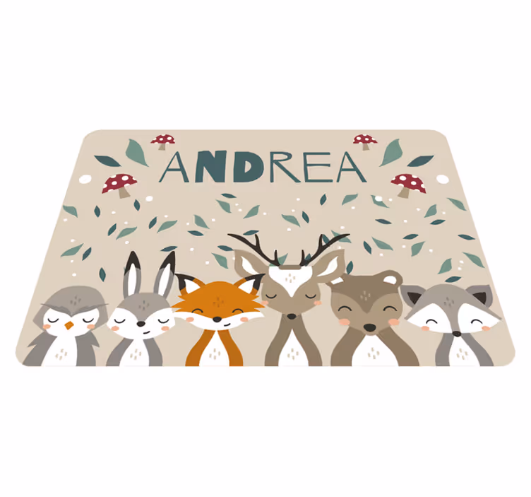 Tapete de vinil personalizado animais com nome - TenStickers