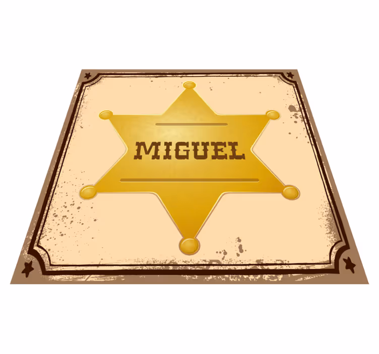Emblema do xerife com nome tapete de vinil com nome - TenStickers