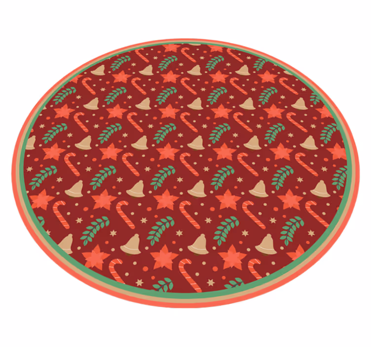 Tapete de vinil vermelho com estampa de doces de natal - TenStickers