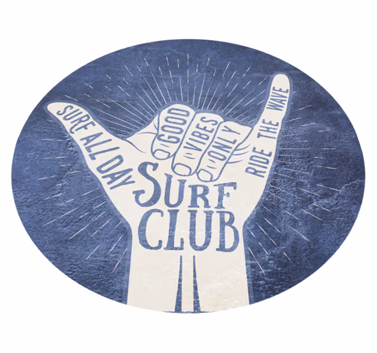 Tapete vinílico frases e textos emblema do clube de surf - TenStickers