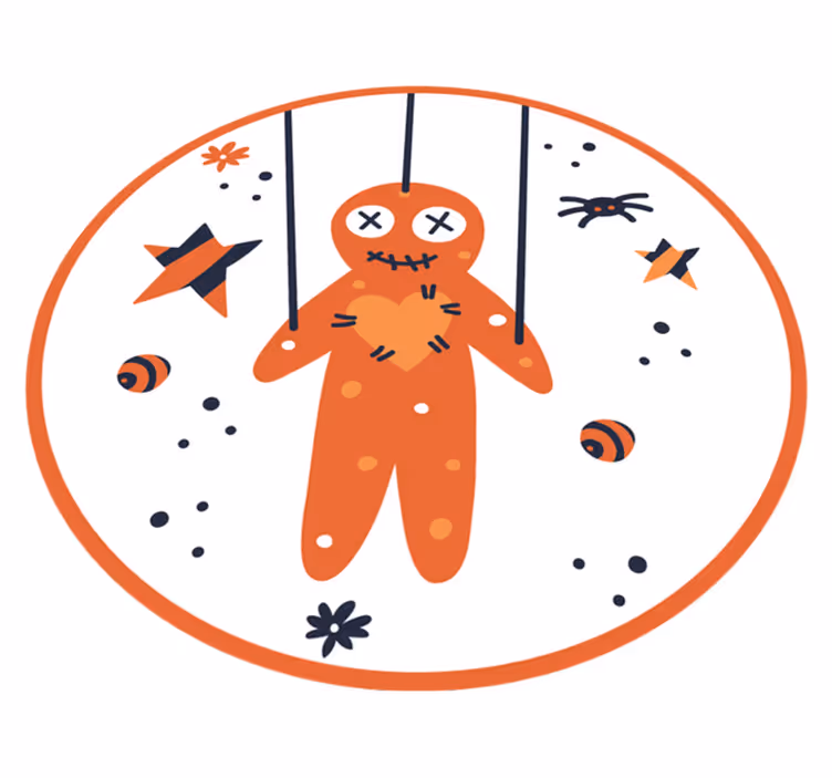 Marionete de halloween sorridente tapete de vinil para quarto - TenStickers