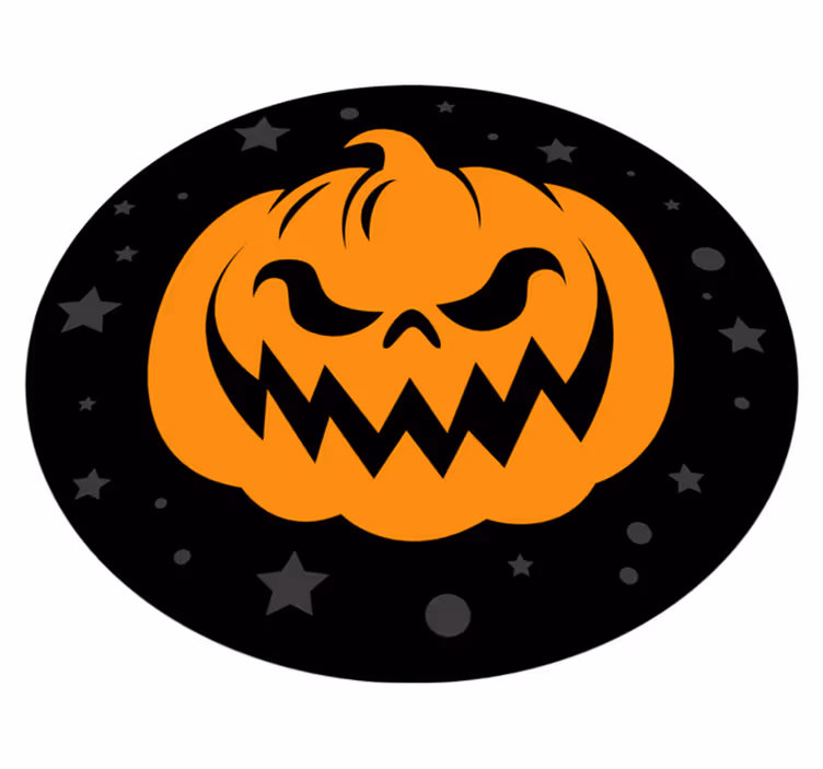 Abóboras laranja em tapete de vinil com fundo preto - TenStickers