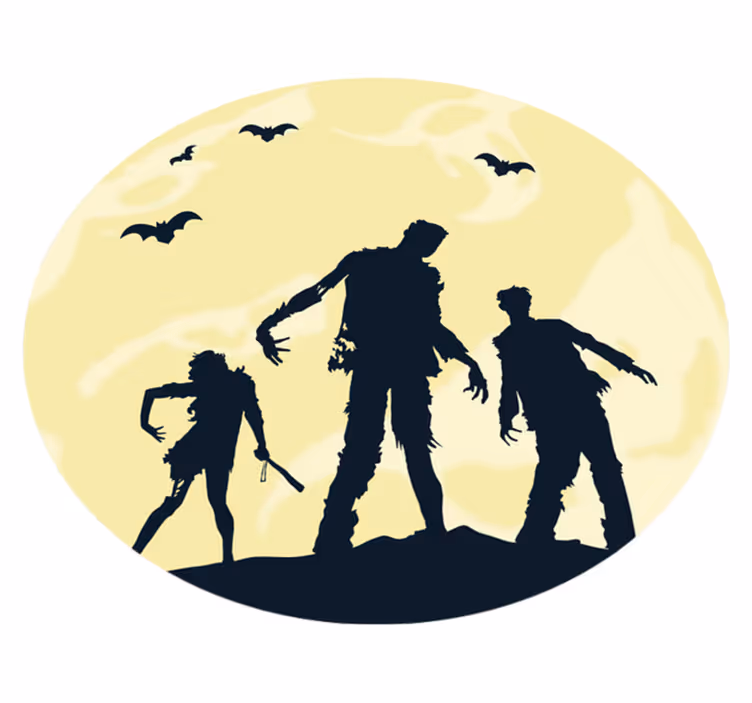 Tapete de vinil de família de zumbis de terror - TenStickers
