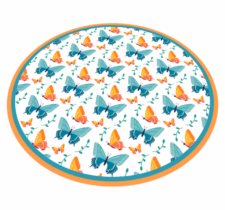 Tapete vinílico para bebés desenho circular de borboleta - TenStickers