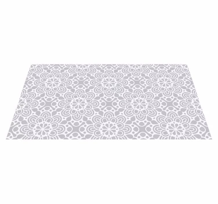 Tapete moderno cinza branco com formas florais - TenStickers