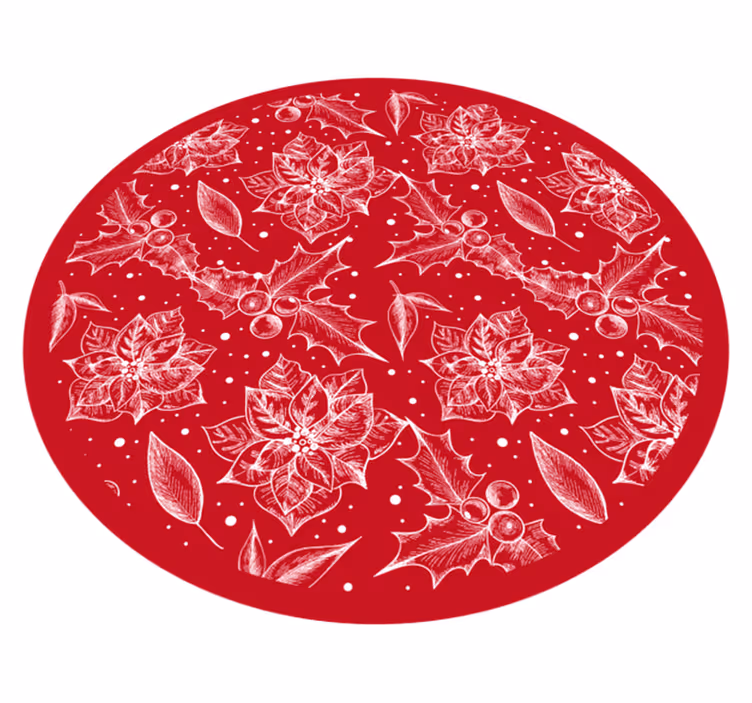 Tapete vinílico do Natal motivo de poinsétia sazonal - TenStickers