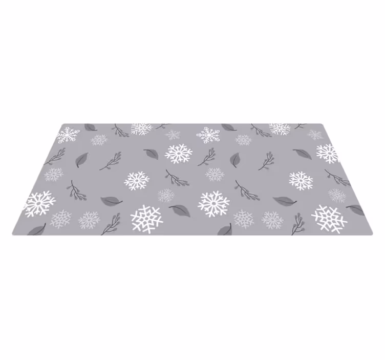 Flocos de neve com fundo cinza tapete para árvore de natal - TenStickers