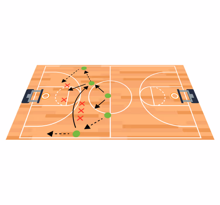 Tapete de vinil juvenil táticas de basquete - TenStickers