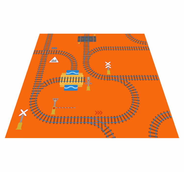 Tapete laranja de vinil ferroviário - TenStickers