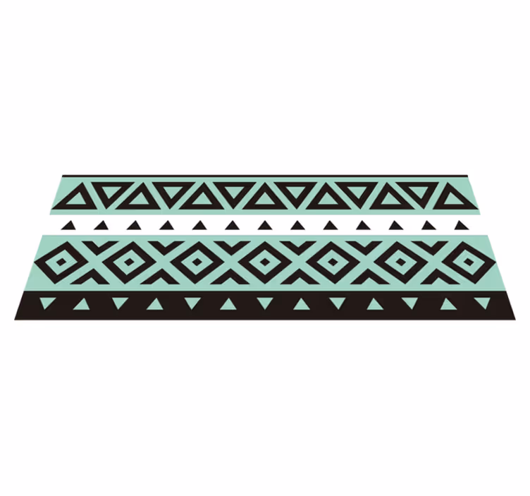 Tapete tribal étnico com padrão preto - TenStickers